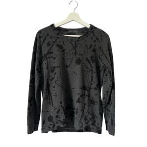 Anthropologie Stateside Splatter Gray and Black Sweatshirt size Medium